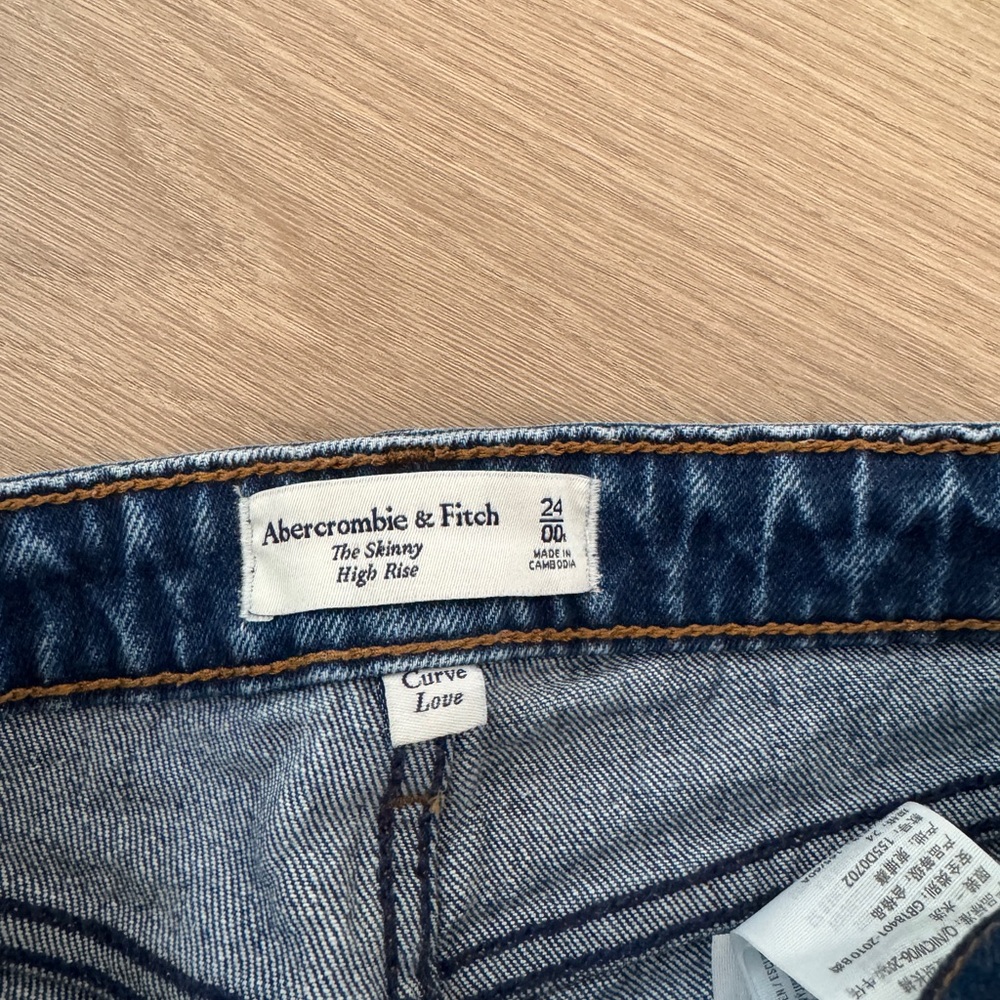 Abercrombie Fitch Jeans Curve Love Ankle High Rise Size 24 00 Dark Wash - Picture 5 of 5